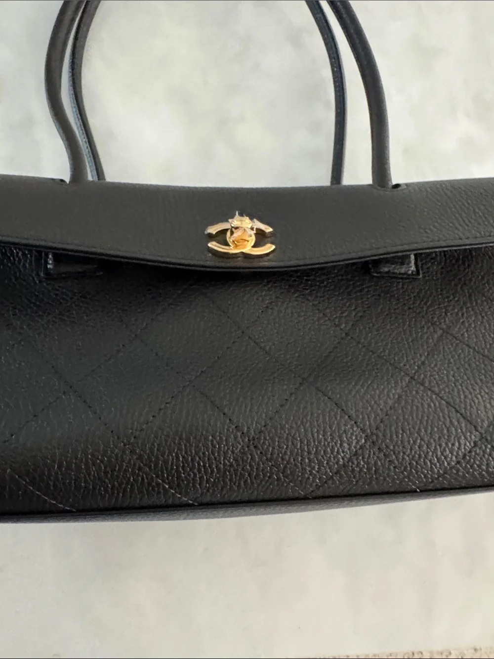 CHANEL Black Quilted Caviar Leather Small Urban Shopping Tote 2026 Gold Hardware